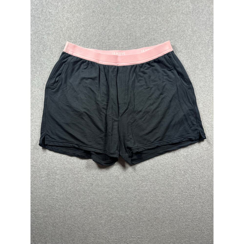 Jambys Lounge Boxers Shorts Women's Size XL Black Pink Waistband Side Pockets